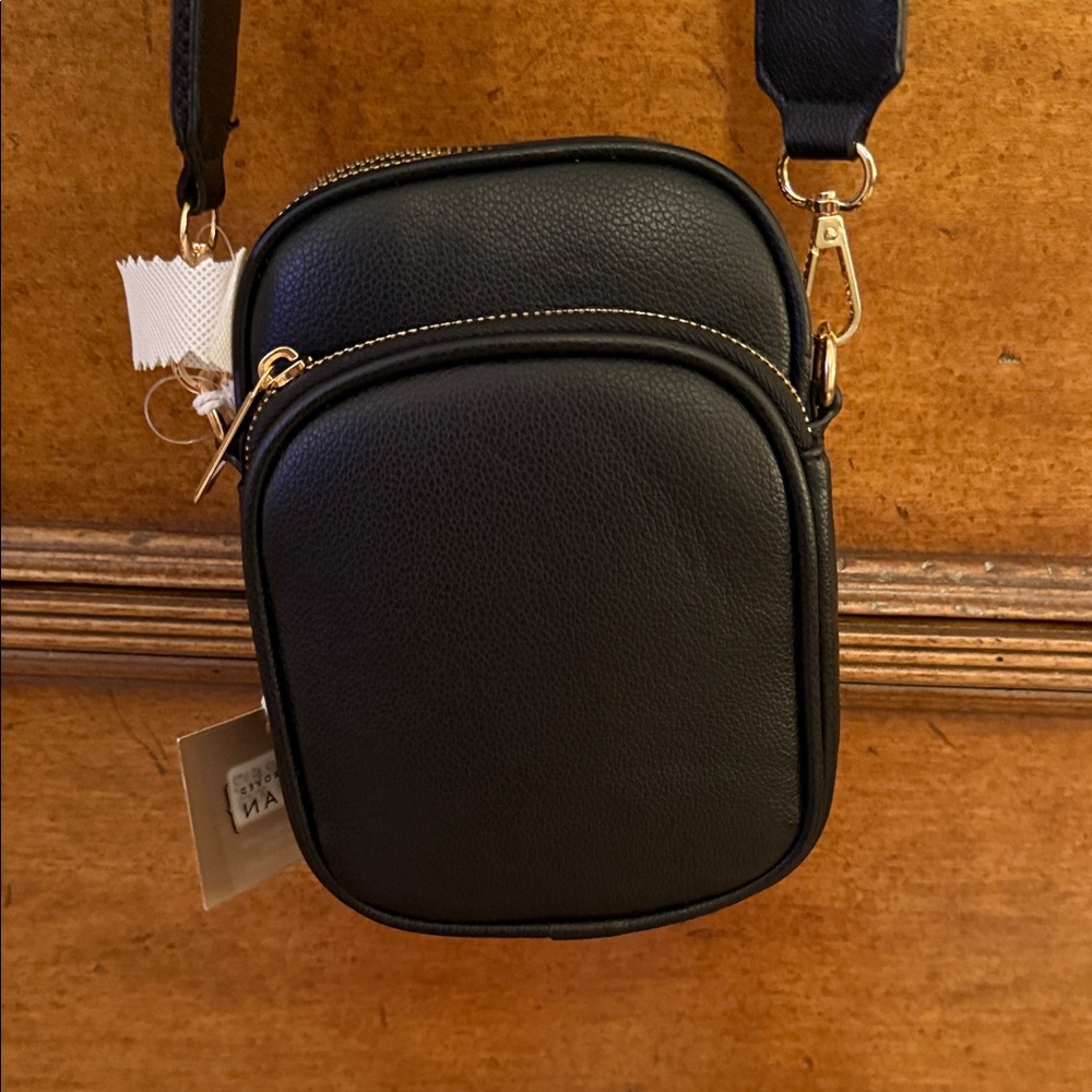 Elegant Black Leather Belt Bag
